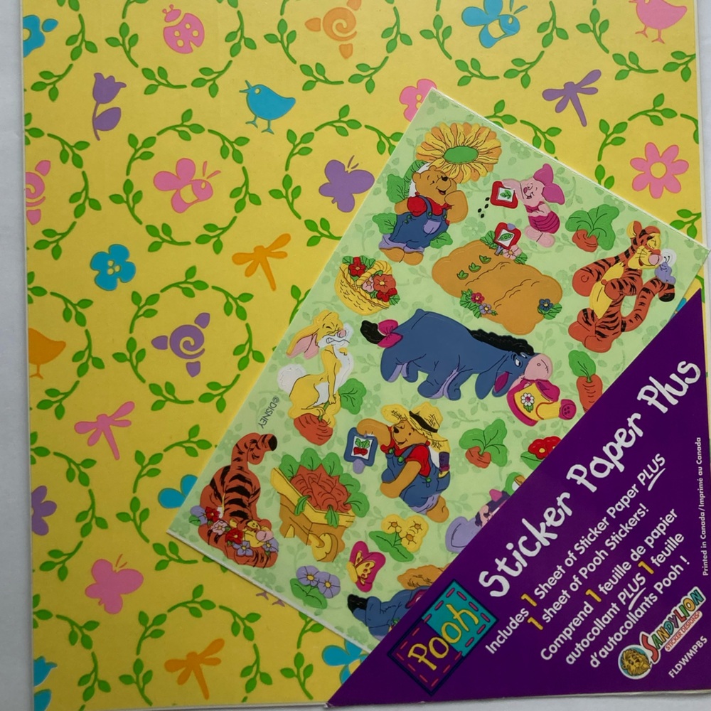 Vintage Sandylion Sticker Paper Plus Winnie the Pooh NEW Scrapbooking